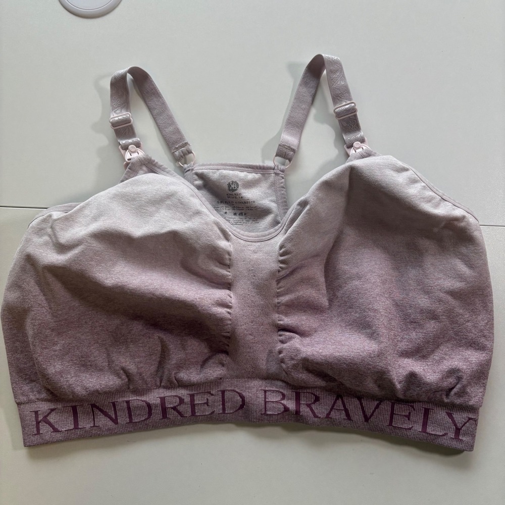 Kindred Bravely Nursing Maternity‎ Seamless Wireless Sports Bra Size 1X Pink